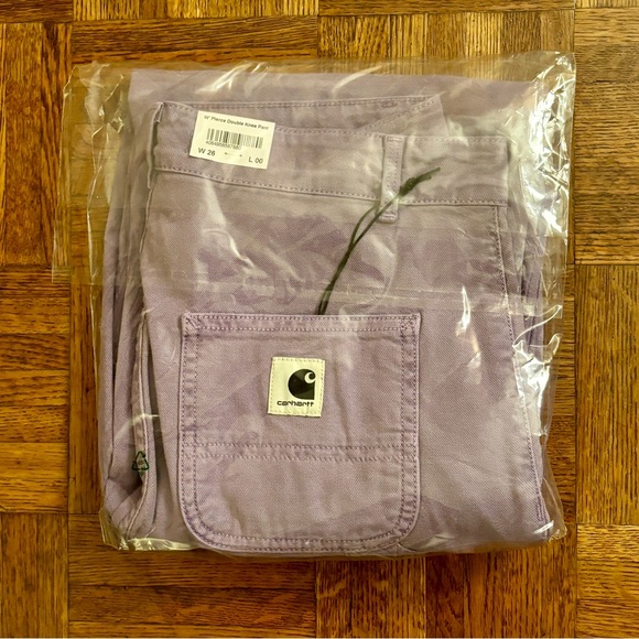 NWT Carhartt WIP Pierce lavender double-knee work chore pants 26 - Picture 6 of 7